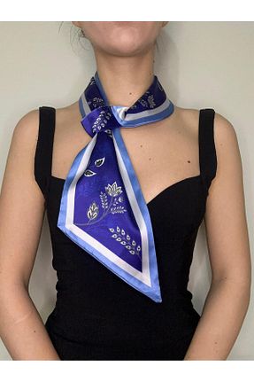 دستمال گردن آبی زنانه پلی استر ElevaGlam - کد 845583724