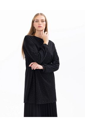 تونیک حجاب مشکی زنانه تریکو SEÇİL - کد 822332767
