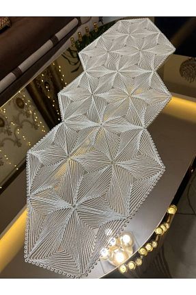 رومیزی سفید گیپور دار Tekstilsa - کد 836295854