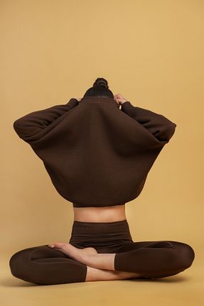 سوئیشرت قهوه ای زنانه ساده Simple Co. - کد 894952078