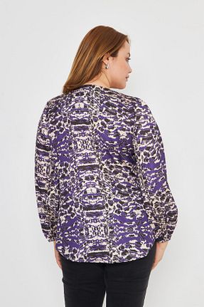 بلوز سایز بزرگ بنفش زنانه سایز بزرگ Ayhanlar Collection - کد 896520697
