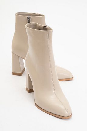 بوت / نیم بوت بژ زنانه چرم مصنوعی luvishoes - کد 376091956