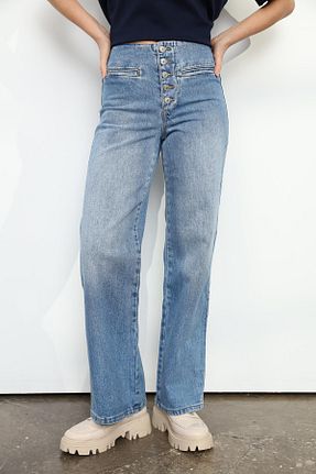 شلوار جین آبی زنانه پاچه لوله تفنگی Qutu Butik - کد 884982322