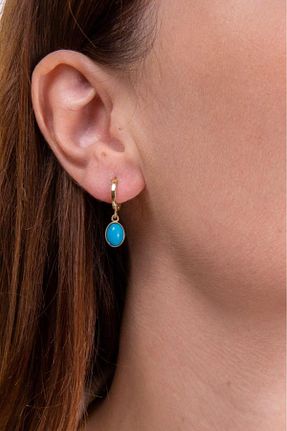 گوشواره طلا آبی زنانه 14 عیار Tufanlar Kuyumculuk - کد 769912649