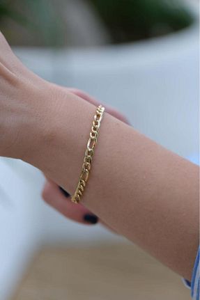 دستبند طلا زرد زنانه 14 عیار Tufanlar Kuyumculuk - کد 816185684