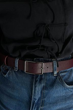 کمربند زرشکی زنانه چرم مصنوعی keisy - کد 892706061