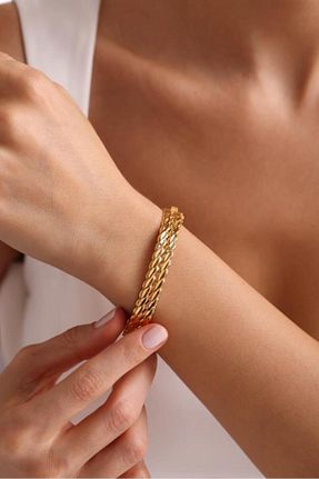 دستبند طلا زرد زنانه 22 عیار Tufanlar Kuyumculuk - کد 844577327