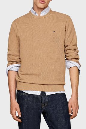 پلیور خاکی مردانه ساده Tommy Hilfiger - کد 892689471