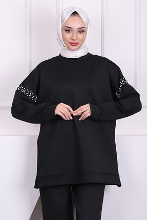 ست بالاتنه و پائین تنه حجاب مشکی زنانه رگولار İmajButik - کد 892717725