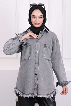 کت حجاب طوسی زنانه رگولار İmajButik - کد 892718753