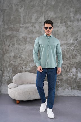 پیراهن سبز مردانه رگولار youknitwear you - کد 892743496