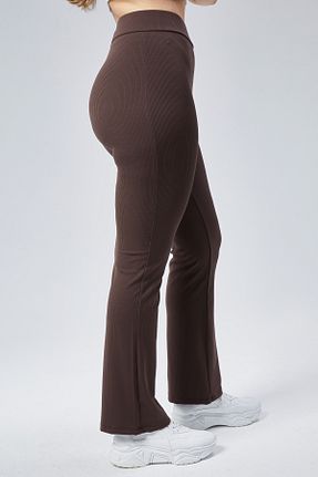 ساق شلواری سایز بزرگ قهوه ای زنانه بافتنی BANEGA - کد 886023976