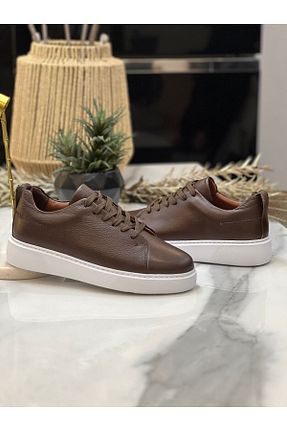 کفش اسنیکر قهوه ای مردانه چرم اصل Martini Shoes - کد 892758929