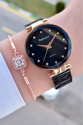 ساعت مچی صورتی زنانه 31-35 میلی متر Ferrucci - کد 99537106