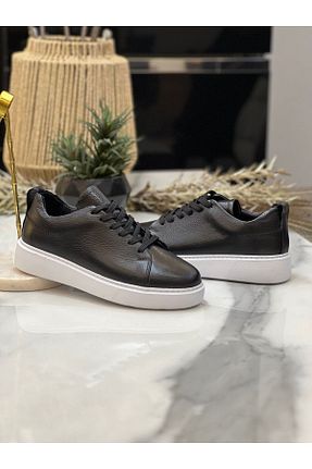 کفش اسنیکر مشکی مردانه چرم اصل Martini Shoes - کد 892758878