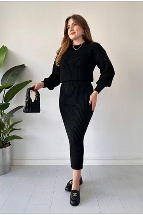 ست بالاتنه و پائین تنه مشکی زنانه تریکو ikomteks - کد 892761282