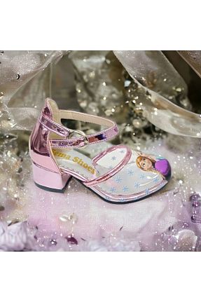 کفش مجلسی صورتی بچه گانه چرم مصنوعی PATİK BEBE - کد 804585365