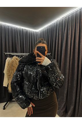 کاپشن مشکی زنانه رگولار Butik - کد 894161768