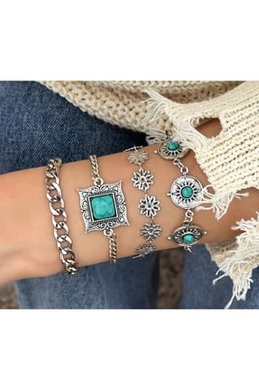 دستبند جواهر متالیک زنانه سنگ طبیعی shop - کد 892775404