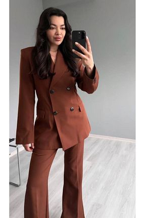 ست بالاتنه و پائین تنه قهوه ای زنانه تریکو MODAGK - کد 892784930