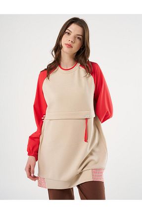 تونیک حجاب بژ زنانه بافتنی Kayra - کد 893543868