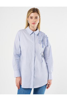 تونیک حجاب آبی زنانه پنبه ای Kayra - کد 892794373
