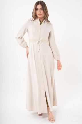 مانتو بلند حجاب بژ زنانه Kayra - کد 892794376
