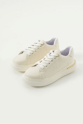 کفش اسنیکر سفید زنانه بند دار Gökçe Shoes - کد 892810655