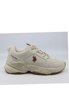 کفش اسنیکر بژ زنانه بند دار U.S. Polo Assn. - کد 892839674