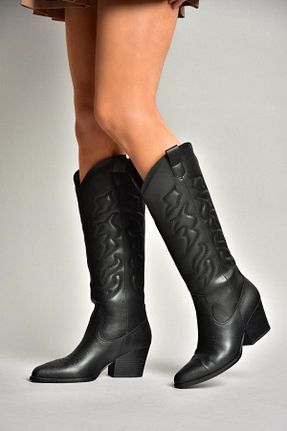 چکمه مشکی زنانه چرم مصنوعی Fox Shoes - کد 880198426