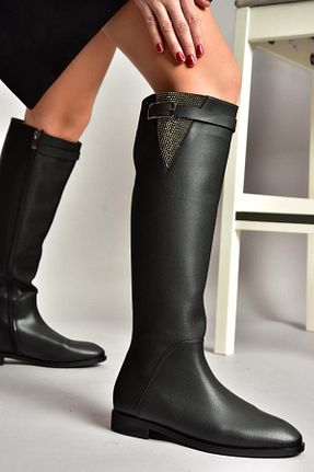 چکمه مشکی زنانه چرم مصنوعی Fox Shoes - کد 870485435