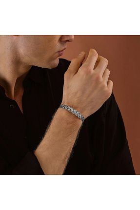 دستبند نقره مردانه 925 عیار ipek silver - کد 892857096