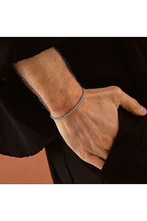 دستبند نقره مردانه 925 عیار ipek silver - کد 892857062