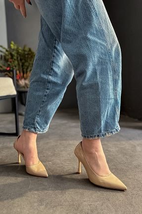 کفش استایلیتو بژ پاشنه نازک SHOEBELLAS - کد 892883194