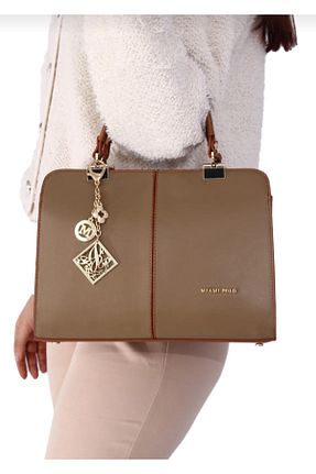 کیف دوشی بژ زنانه چرم مصنوعی eflanmoda - کد 892899556