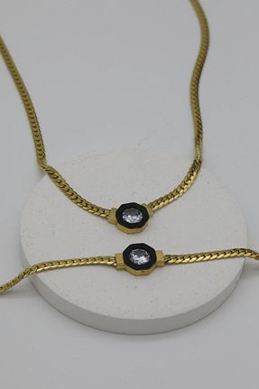ست استیل طلائی زنانه استیل ضد زنگ Inure Jewelry - کد 863753592