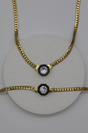 ست استیل طلائی زنانه استیل ضد زنگ Inure Jewelry - کد 863753592