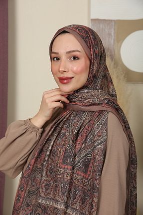 شال قهوه ای زنانه پنبه ای aldyoo - کد 892951050