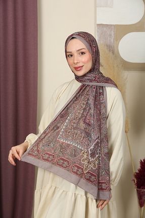 شال زرشکی زنانه پنبه ای aldyoo - کد 892950863