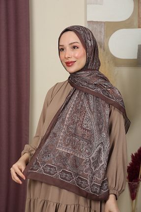 شال قهوه ای زنانه پنبه ای aldyoo - کد 892950956