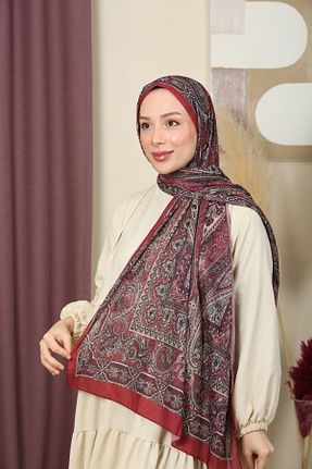 شال زرشکی زنانه پنبه ای aldyoo - کد 892951084