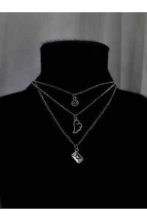 گردنبند جواهر طوسی زنانه فلزی Crosswonder - کد 892982738