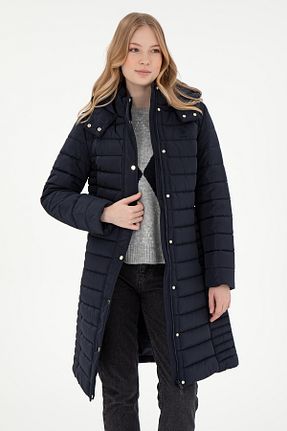 پالتو پشمی سرمه ای زنانه گشاد U.S. Polo Assn. - کد 847440849