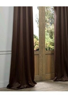 پرده زمینه قهوه ای پلی استر venedik home - کد 83083581