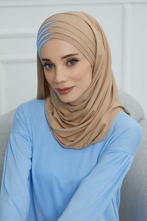 شال قهوه ای زنانه ویسکون Aisha