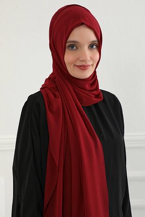 شال زرشکی زنانه پلی استر Ayşe Tasarım - کد 62627850