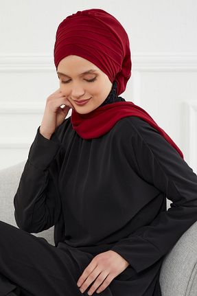 شال زرشکی زنانه شیفون Aisha