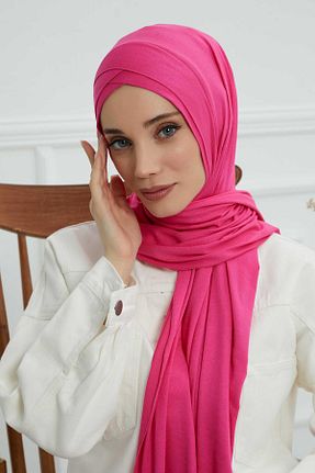 شال صورتی زنانه پنبه ای Aisha