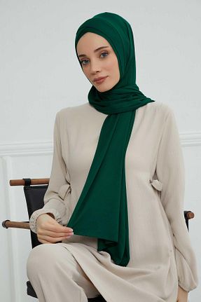 شال سبز زنانه پنبه ای Aisha