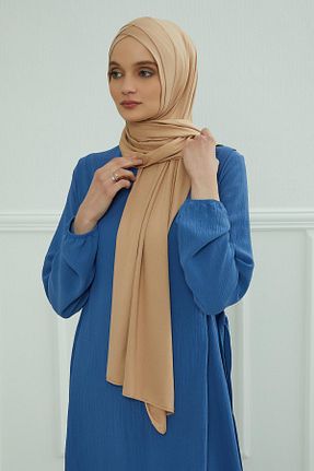 شال قهوه ای زنانه پنبه ای Aisha